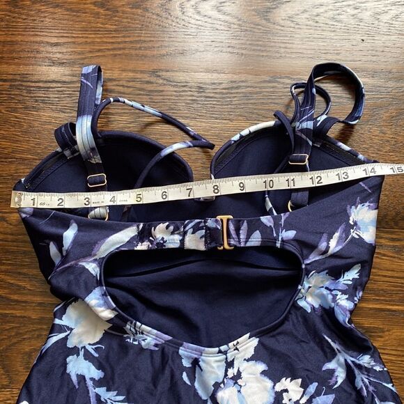 Athleta Aqualuxe Print Square Plunge Tankini - Size XS - Picture 9 of 10